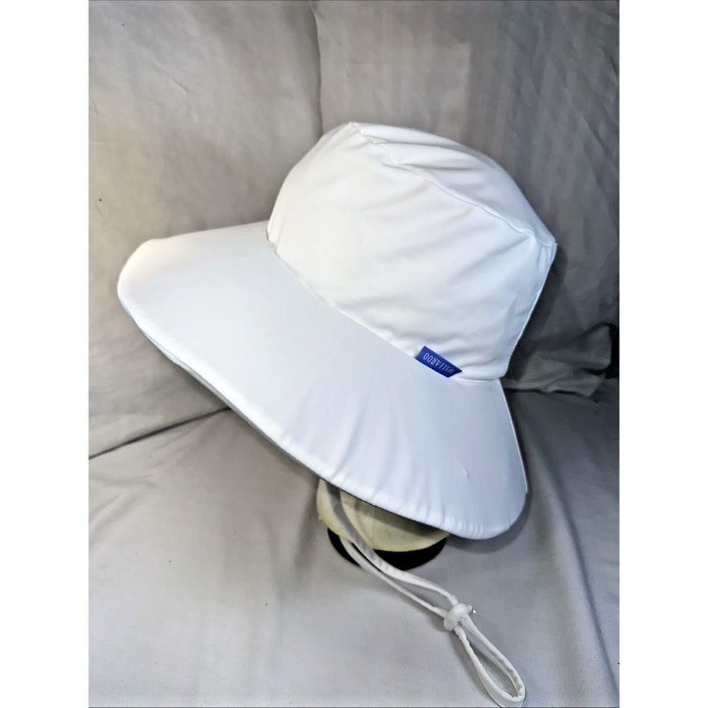Wallaroo Aqua Hat Casual Traveler Beach Boat Sun White Drawstring Packable